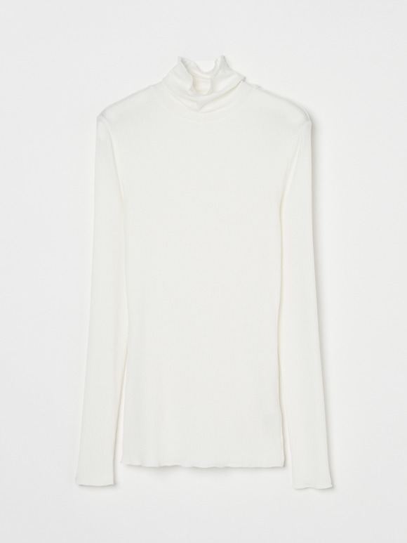 Silk cashmere tee turtle neck